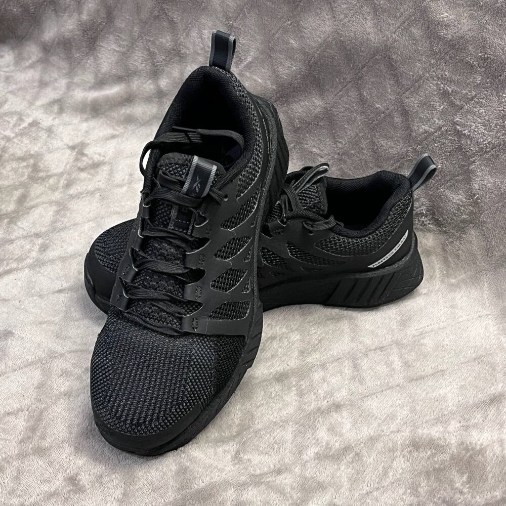 Reebok Athletic Work Shoe Black Composite Toe Women 8W - Men 6W